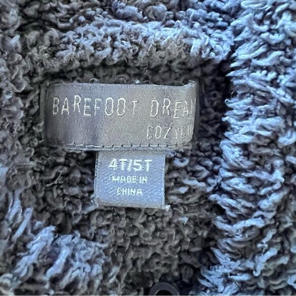 Barefoot Dreams Cozy Blue Kids Hooded Sweater Jacket Unisex 4T - 5T EUC - Picture 5 of 6